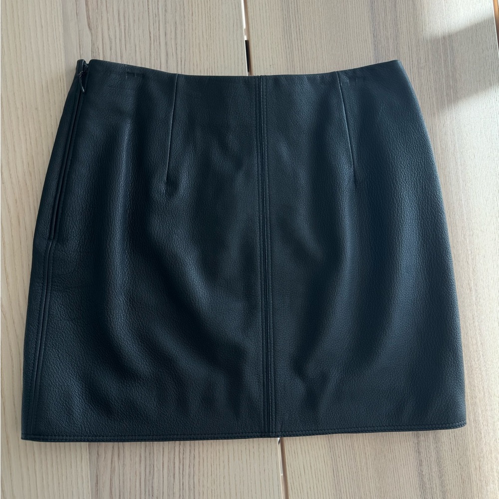 Acne Studios Textured Black Goat Leather Skirt Silver Back Zipper NWOT